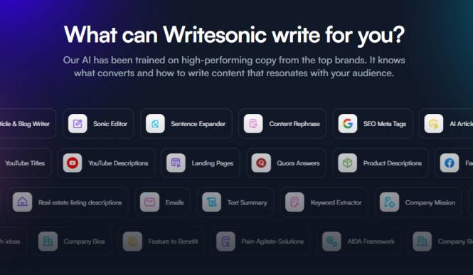 features of write sonic
