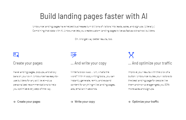 landing pages with unbounce