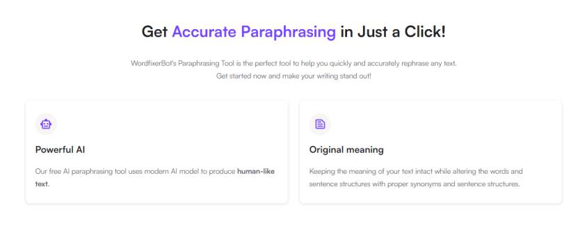 paraphrasing in one click