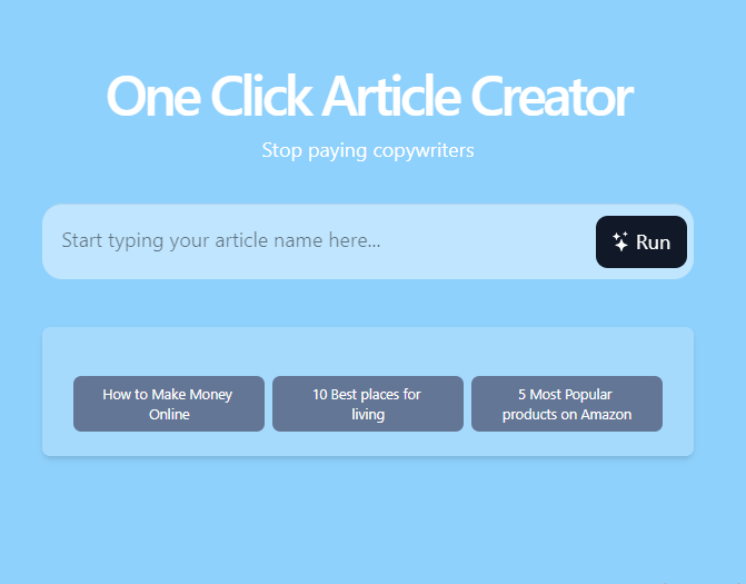 what is one click article creator