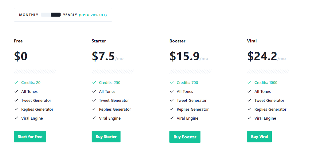 pricing of thunderclap