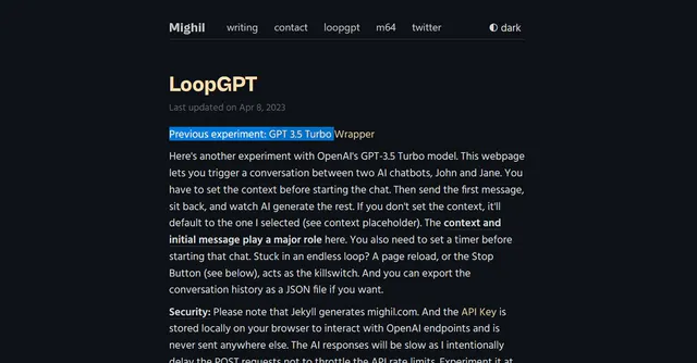 LoopGPT site