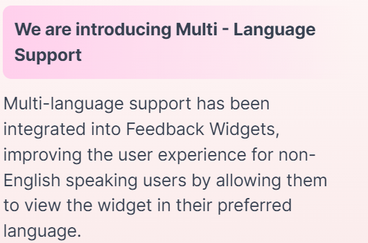 Multi Language support