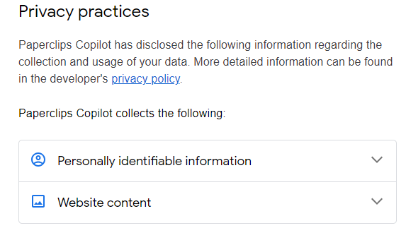 Privacy policy of tool
